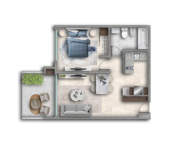 Apartment in Palermo Soho Floorplan