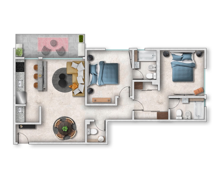 Apartment in Palermo Hollywood Floorplan