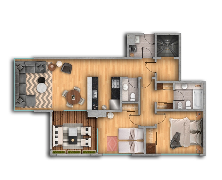 Apartment in Palermo Soho Floorplan